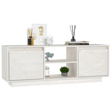 NNEVL TV Cabinet White 110x30x40 cm Solid Pinewood