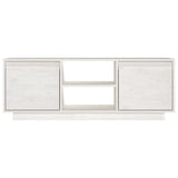 NNEVL TV Cabinet White 110x30x40 cm Solid Pinewood