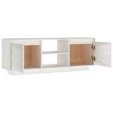 NNEVL TV Cabinet White 110x30x40 cm Solid Pinewood