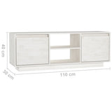 NNEVL TV Cabinet White 110x30x40 cm Solid Pinewood