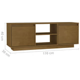 NNEVL TV Cabinet Honey Brown 110x30x40 cm Solid Pinewood