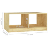 NNEVL Coffee Table 75x50x33.5 cm Solid Pinewood