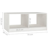 NNEVL Coffee Table White 75x50x33.5 cm Solid Pinewood