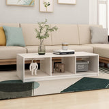 NNEVL Coffee Table White 110x50x34 cm Solid Pinewood