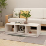 NNEVL Coffee Table White 110x50x34 cm Solid Pinewood