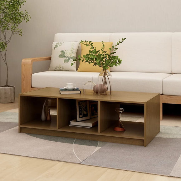 NNEVL Coffee Table Honey Brown 110x50x34 cm Solid Pinewood