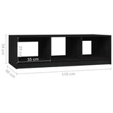 NNEVL Coffee Table Black 110x50x34 cm Solid Pinewood