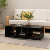 NNEVL Coffee Table Black 110x50x34 cm Solid Pinewood