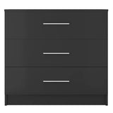 NNEVL Chest of Drawers Chipboard 71x35x68 cm Black