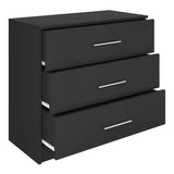 NNEVL Chest of Drawers Chipboard 71x35x68 cm Black