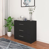 NNEVL Chest of Drawers Chipboard 71x35x68 cm Black