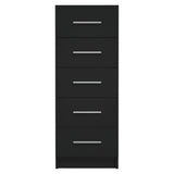NNEVL Tall Drawer Chest Black 41x35x106 cm Engineered Wood