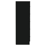 NNEVL Tall Drawer Chest Black 41x35x106 cm Engineered Wood