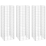 NNEVL Gabion Raised Beds 3 pcs 30x30x100 cm Iron