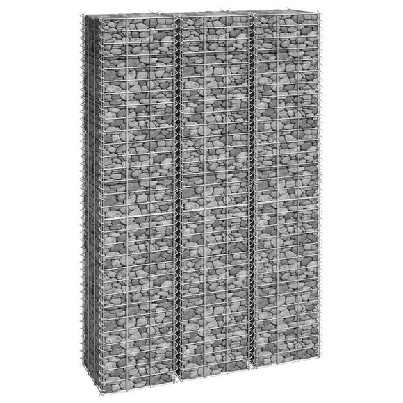 NNEVL Gabion Raised Beds 3 pcs 30x30x150 cm Iron