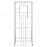 NNEVL Gabion Basket Posts 2 pcs 40x40x100 cm Iron