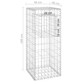 NNEVL Gabion Basket Posts 2 pcs 40x40x100 cm Iron
