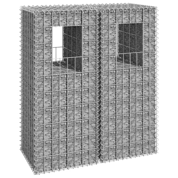 NNEVL Gabion Basket Posts 2 pcs 40x40x100 cm Iron