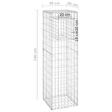 NNEVL Gabion Basket Post 40x40x140 cm Iron