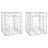 NNEVL Gabion Basket Posts 2 pcs 50x50x60 cm Iron