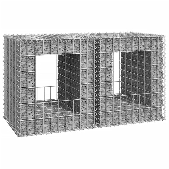 NNEVL Gabion Basket Posts 2 pcs 50x50x60 cm Iron