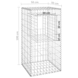 NNEVL Gabion Basket Post 50x50x100 cm Iron