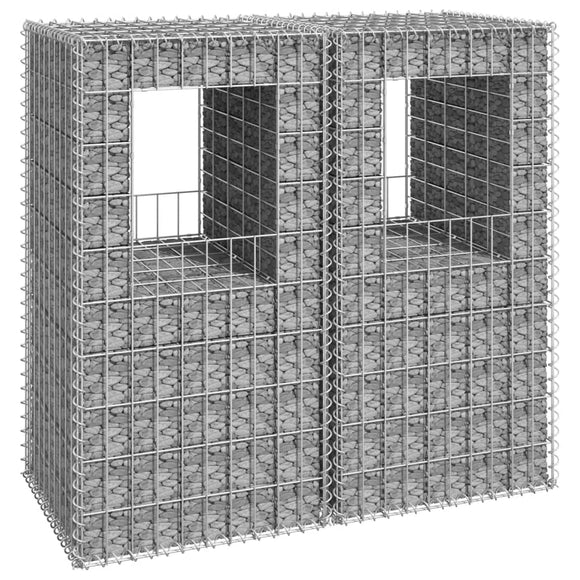 NNEVL Gabion Basket Posts 2 pcs 50x50x100 cm Iron