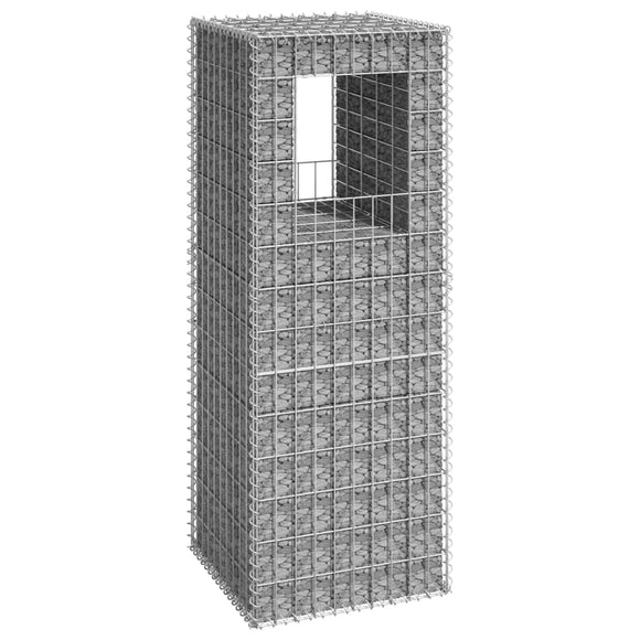 NNEVL Gabion Basket Post 50x50x140 cm Iron