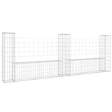 NNEVL U-shape Gabion Basket with 3 Posts Iron 260x20x100 cm