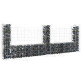 NNEVL U-shape Gabion Basket with 3 Posts Iron 260x20x100 cm