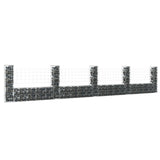 NNEVL U-shape Gabion Basket with 5 Posts Iron 500x20x100 cm