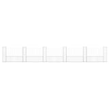 NNEVL U-shape Gabion Basket with 6 Posts Iron 620x20x100 cm