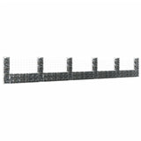 NNEVL U-shape Gabion Basket with 6 Posts Iron 620x20x100 cm