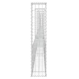 NNEVL U-shape Gabion Basket with 7 Posts Iron 740x20x100 cm