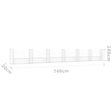 NNEVL U-shape Gabion Basket with 7 Posts Iron 740x20x100 cm