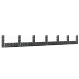 NNEVL U-shape Gabion Basket with 7 Posts Iron 740x20x100 cm