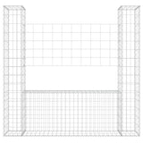 NNEVL U-shape Gabion Basket with 2 Posts Iron 140x20x150 cm