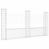 NNEVL U-shape Gabion Basket with 3 Posts Iron 260x20x150 cm