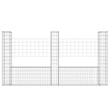 NNEVL U-shape Gabion Basket with 3 Posts Iron 260x20x150 cm