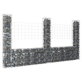 NNEVL U-shape Gabion Basket with 3 Posts Iron 260x20x150 cm