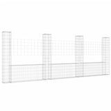 NNEVL U-shape Gabion Basket with 4 Posts Iron 380x20x150 cm