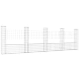 NNEVL U-shape Gabion Basket with 5 Posts Iron 500x20x150 cm