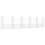 NNEVL U-shape Gabion Basket with 6 Posts Iron 620x20x150 cm