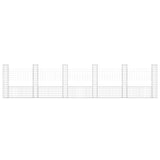 NNEVL U-shape Gabion Basket with 6 Posts Iron 620x20x150 cm