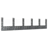 NNEVL U-shape Gabion Basket with 6 Posts Iron 620x20x150 cm