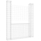 NNEVL U-shape Gabion Basket with 2 Posts Iron 140x20x200 cm