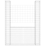 NNEVL U-shape Gabion Basket with 2 Posts Iron 140x20x200 cm