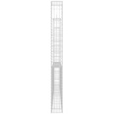 NNEVL U-shape Gabion Basket with 2 Posts Iron 140x20x200 cm