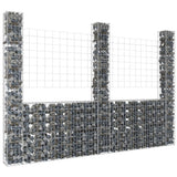 NNEVL U-shape Gabion Basket with 3 Posts Iron 260x20x200 cm
