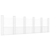 NNEVL U-shape Gabion Basket with 6 Posts Iron 620x20x200 cm